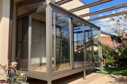 サンルームテラス囲い工事　北九州市八幡西区