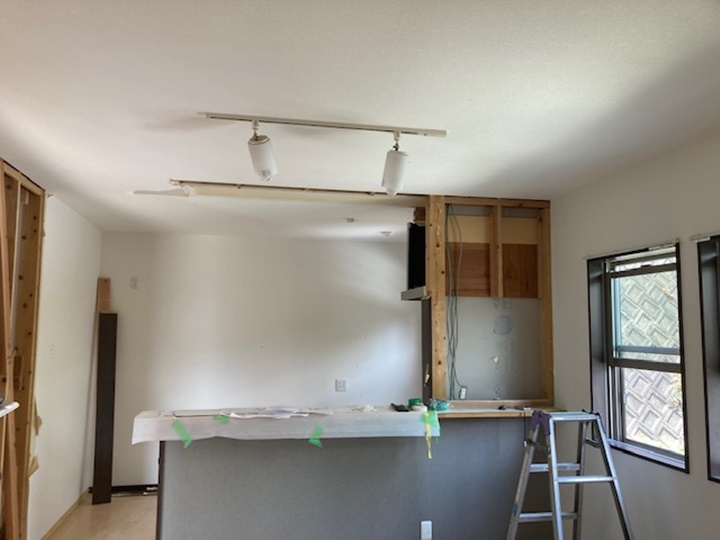 リビング施工中