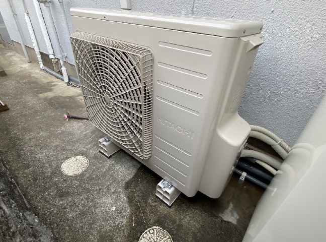 施工後<br />エコキュートへの交換なのでヒートポンプを設置します。
