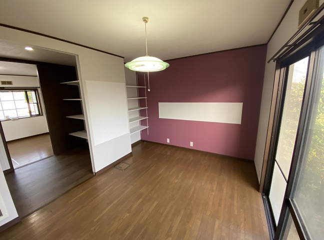 施工後<br />こちらの部屋にもマグネット壁を設置しました。