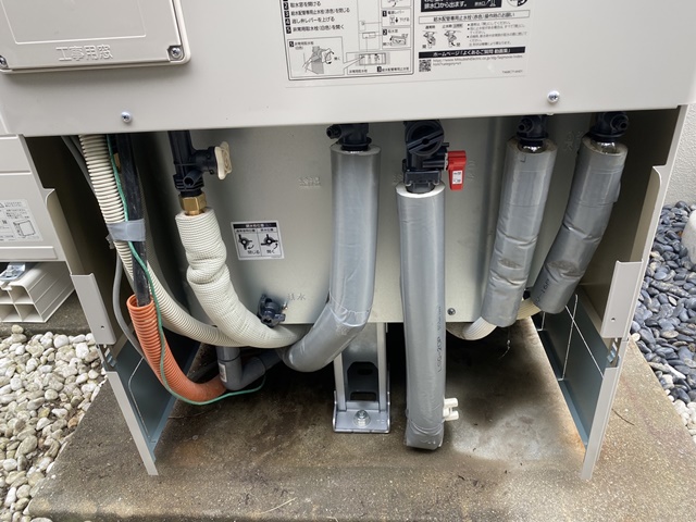 施工中<br />配管工事完了後の写真です。