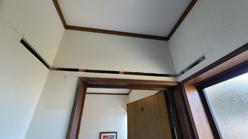 棚の施工中写真です。
