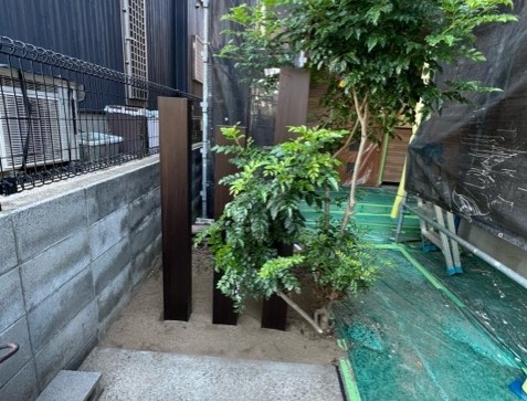 施工後の枕木です。